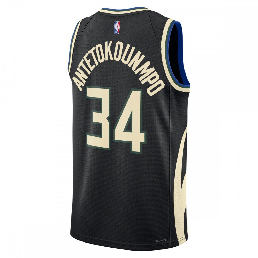 Giannis Antetokounmpo Milwaukee Bucks Jordan Brand 2022/23 Statement Edition Swingman Jersey - Black-Pro Kit Vault | Brand New 26/27 Sports Jerseys